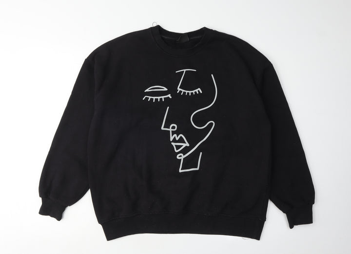 Pull&Bear Black XS Women's Art Graphic Sweatshirt