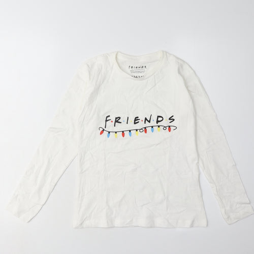 Friends Boys White Long Sleeve T-Shirt, Size 9-10Y, Graphic Print