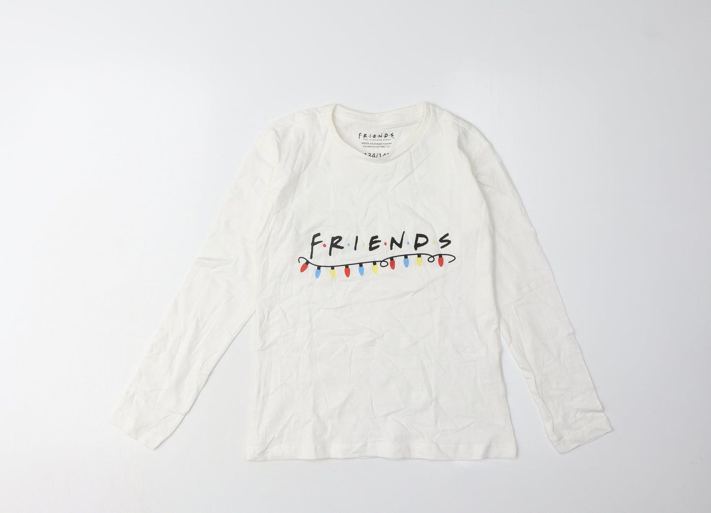 Friends Boys White Long Sleeve T-Shirt, Size 9-10Y, Graphic Print