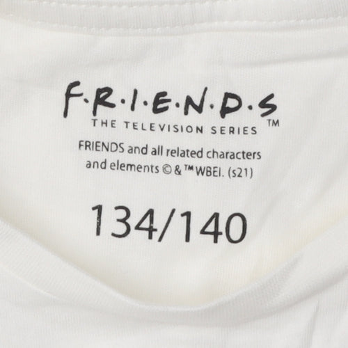 Friends Boys White Long Sleeve T-Shirt, Size 9-10Y, Graphic Print