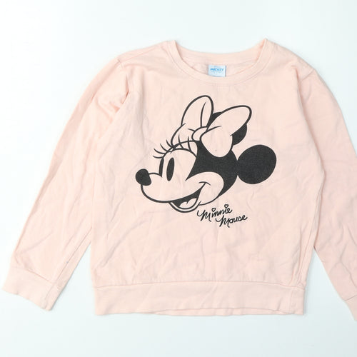 Disney Girls Pink Minnie Mouse Pullover Sweatshirt 9-10 Years