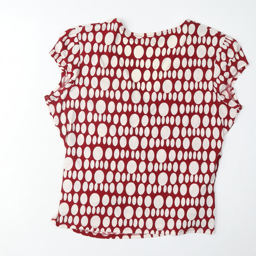 Kaliko Women's Red Polka Dot Wrap Blouse, Size 18
