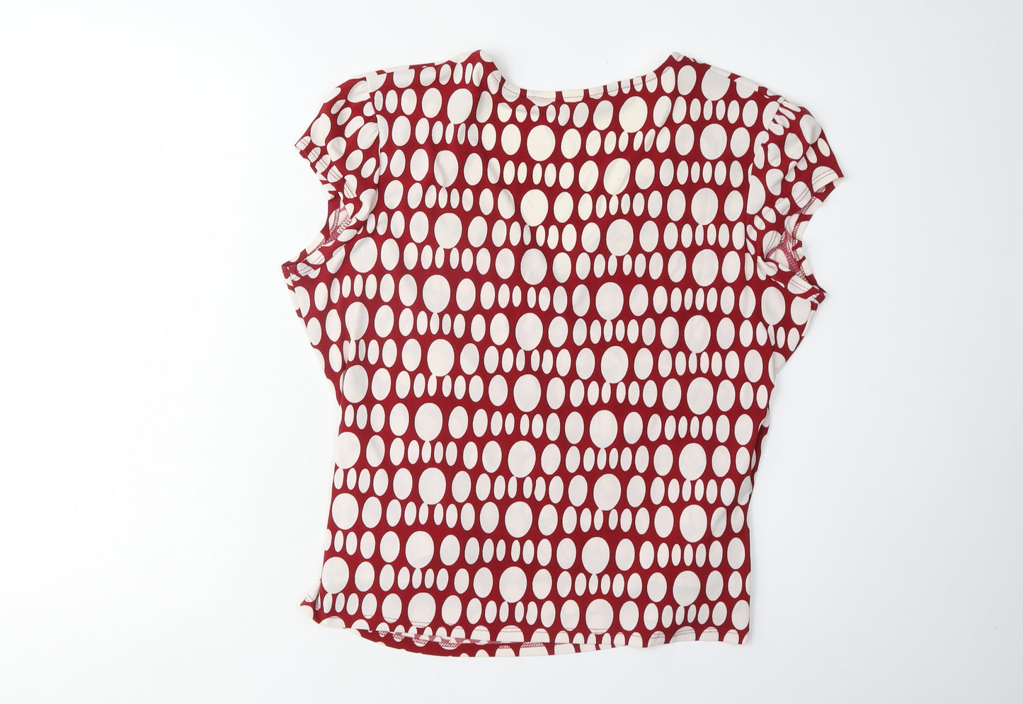 Kaliko Women's Red Polka Dot Wrap Blouse, Size 18