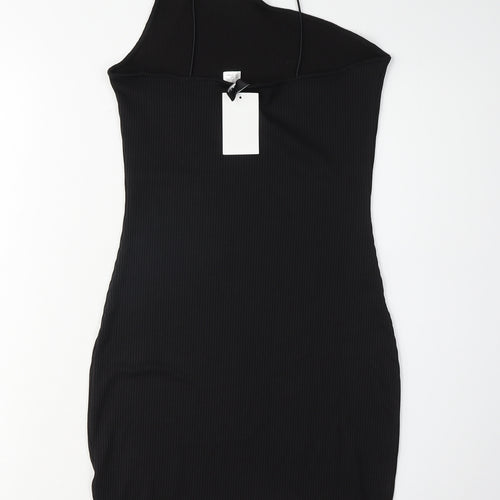 H&M Women's Black One Shoulder Bodycon Dress S