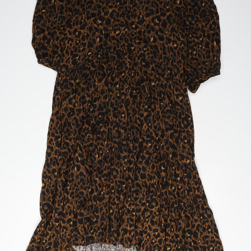 Next Women's Brown Animal Print Dress XS