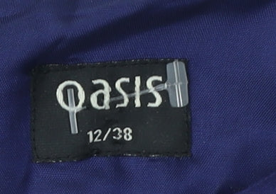 Oasis Women's Blue Silk Sheath Dress, Size 12