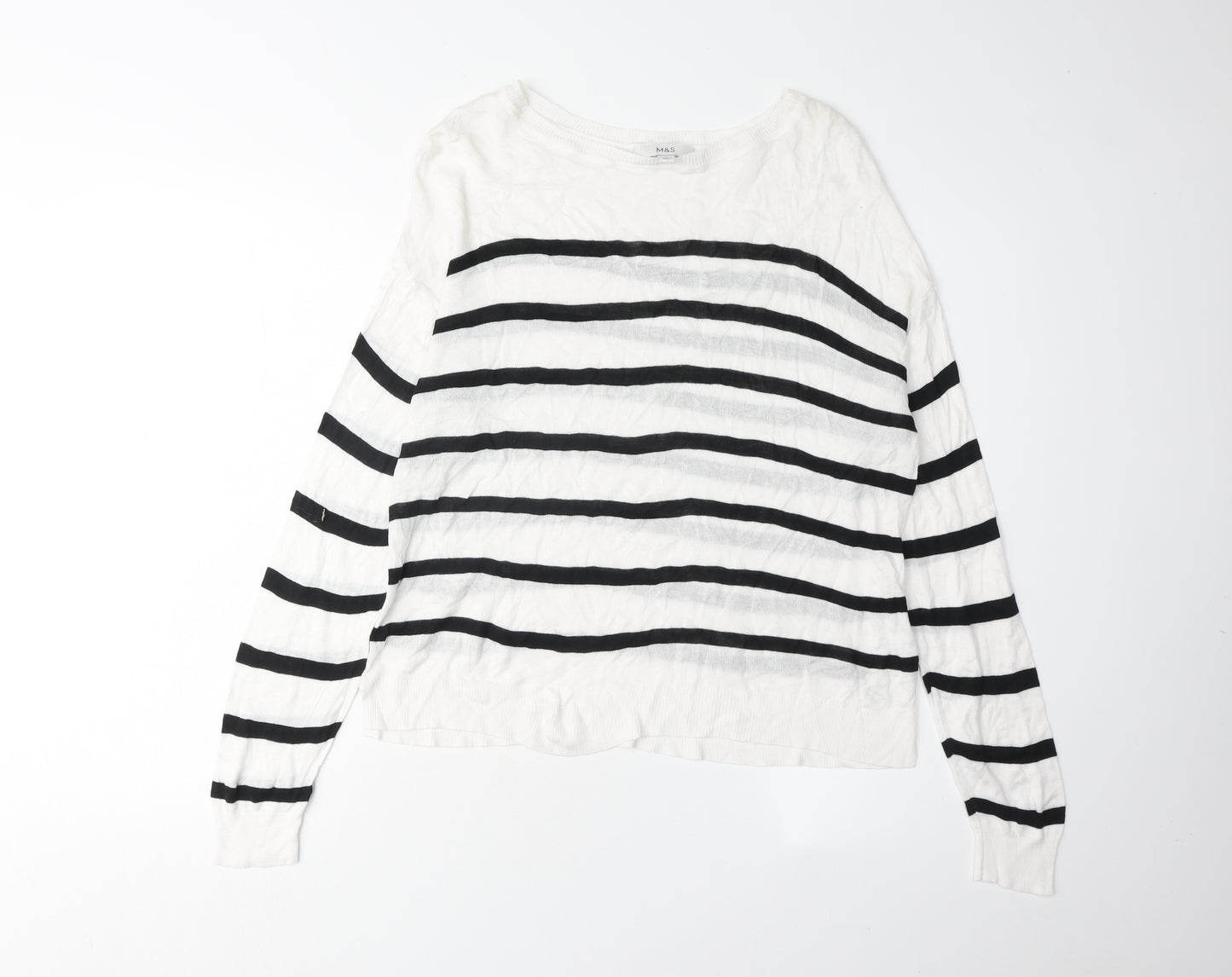 Marks and Spencer Women's M Striped Pullover Jumper