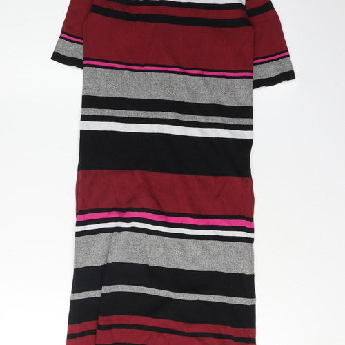 New Look Women's Striped Dress M - Black, Pink Casual