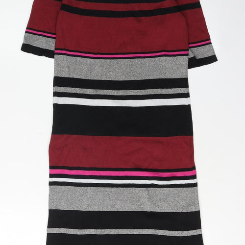 New Look Women's Striped Dress M - Black, Pink Casual