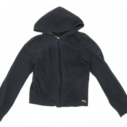 Puma Women's Black Jacket Size 16 Hooded Sporty