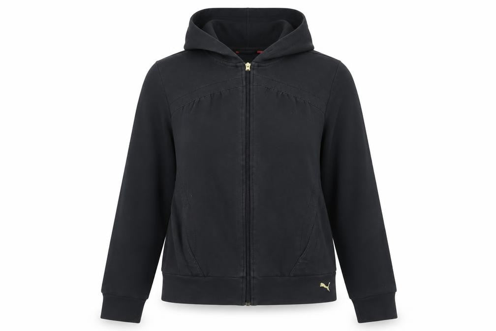 Front view of Puma Women's Black Jacket, size 16, Hooded Sporty