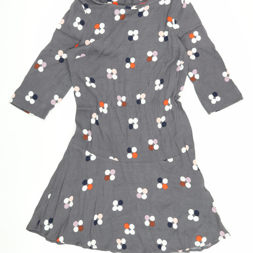 White Stuff Women's Grey Floral Dress Size 8