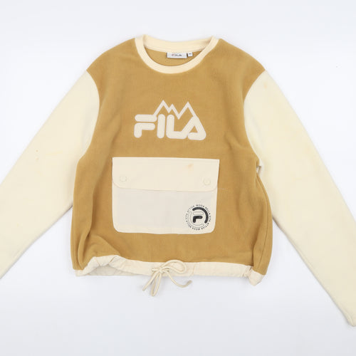 Fila Women's Beige XS Pullover Logo Sweatshirt