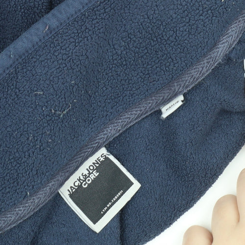 Jack & Jones Men's Blue Fleece Jacket - L, Casual Full Zip