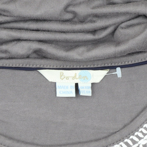 Boden Grey Midi Dress, Size 10, Women's Casual Elegance