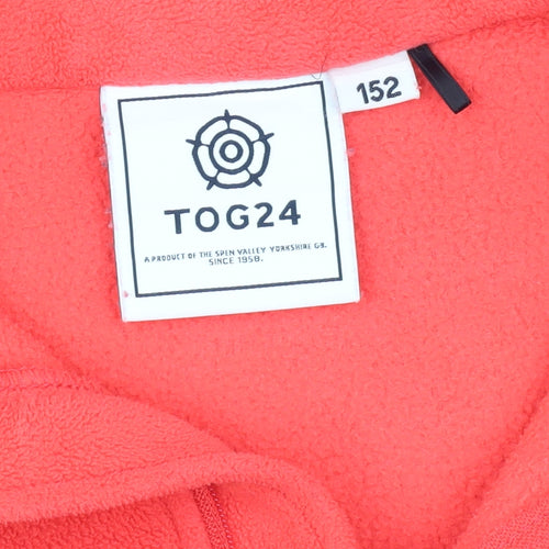 TOG24 Girls Red 1/4 Zip Fleece Sweatshirt Size 24