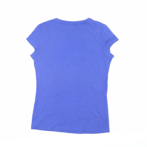 Adidas Women's Blue Cotton T-Shirt, Size S, Casual Wear