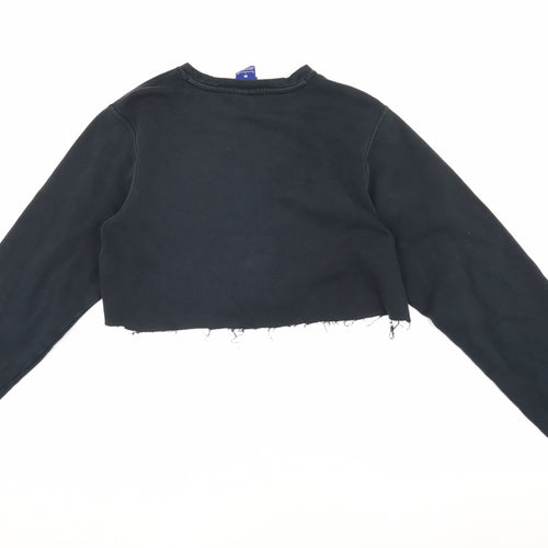 Nike Women's Black Crop Sweatshirt, S - Logo, Activewear