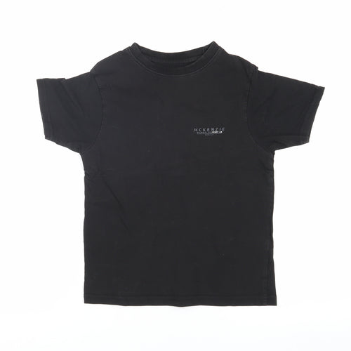 McKenzie Boys Black T-Shirt 8-10 Years Casual Crew Neck