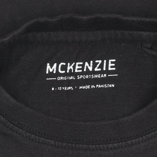 McKenzie Boys Black T-Shirt 8-10 Years Casual Crew Neck