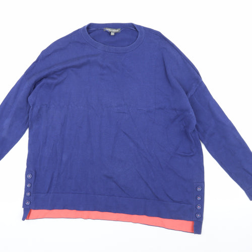 Laura Ashley Women's Blue Pullover Crew Neck Jumper