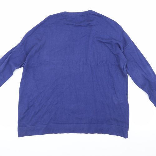Laura Ashley Women's Blue Pullover Crew Neck Jumper