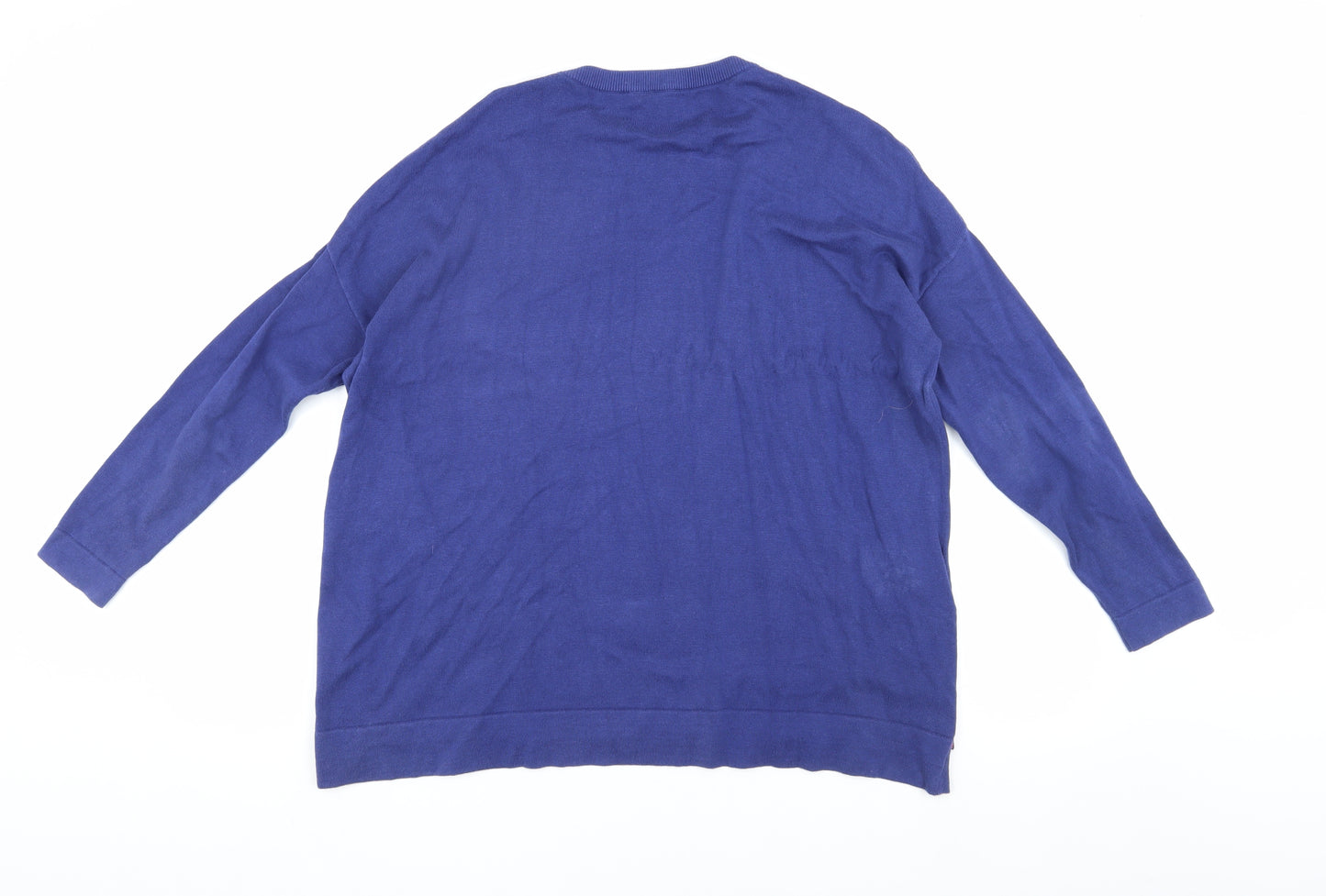 Laura Ashley Women's Blue Pullover Crew Neck Jumper