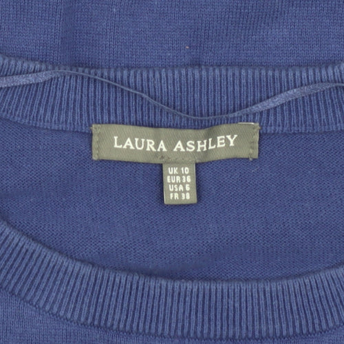 Laura Ashley Women's Blue Pullover Crew Neck Jumper