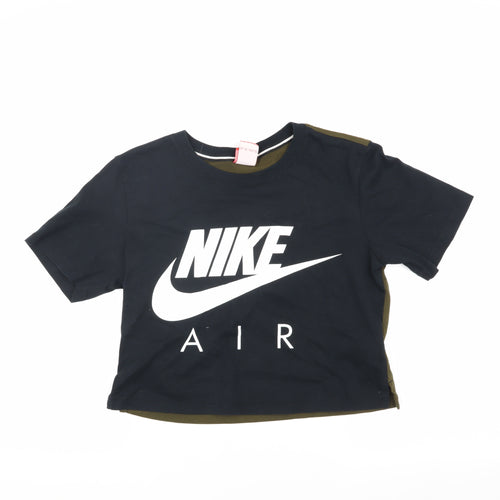 Nike Women's Black Cropped T-Shirt XS