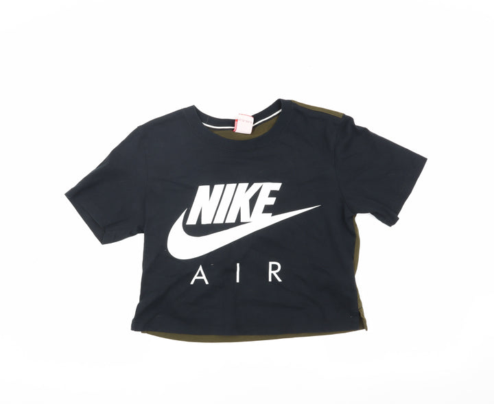 Nike Women's Black Cropped T-Shirt XS