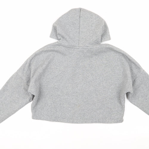 Puma Girls Grey Hoodie, 10 Years, Pullover Style, Logo