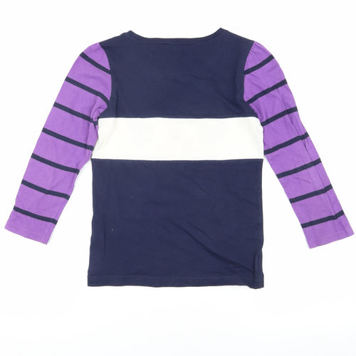 Ralph Lauren Women's Blue Striped Jersey T-Shirt Size 6