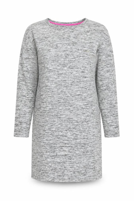 Front view of Joules Women's Grey Long Sleeve Jersey Dress