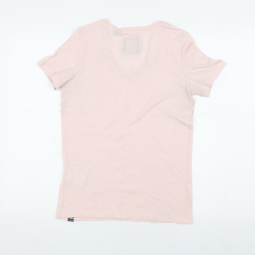 Superdry Women's Pink V-Neck T-Shirt UK 6