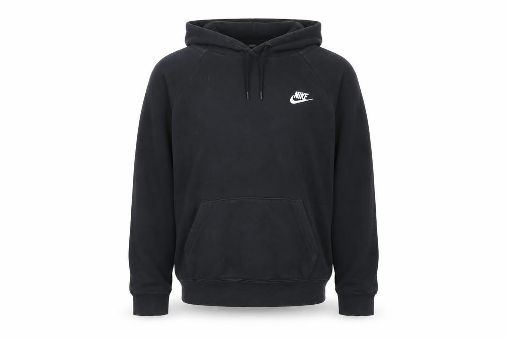 Front view of Nike Men's Black Pullover Hoodie M Logo