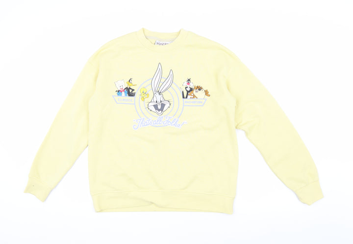 Looney Tunes Unisex Yellow XS Pullover Graphic Sweatshirt