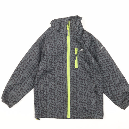 Trespass Boys Grey Rain Coat, Size 7-8, Waterproof Hiking Jacket