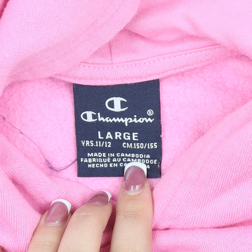 Champion Girls Pink Pullover Hoodie, Size 11-12 Years