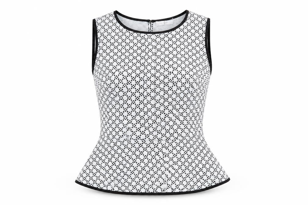 Front view of Jasper Conran Women's Polka Dot Peplum Blouse, size 12