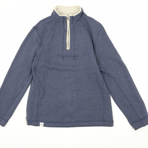 Weird Fish Men's Blue 1/4 Zip Sweatshirt S