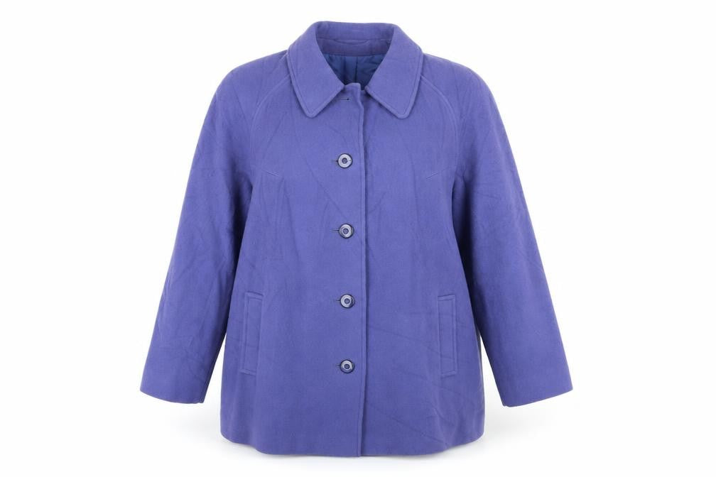Front view of Eastex Women's Purple Wool Coat, size 14