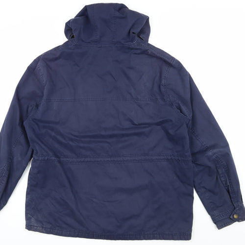 Fred Perry Men's Blue XL Hooded Parka Jacket
