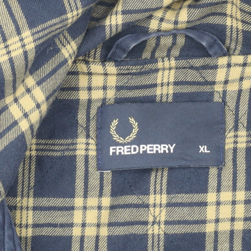 Fred Perry Men's Blue XL Hooded Parka Jacket