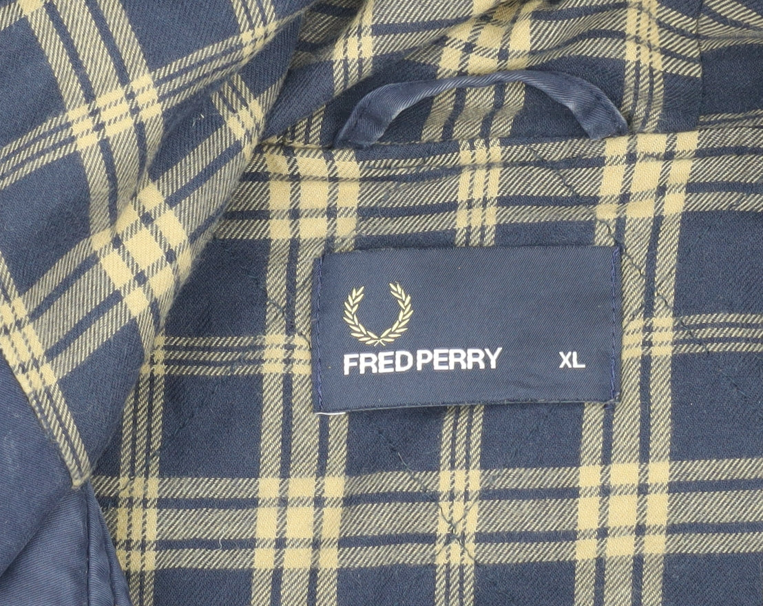 Fred Perry Men's Blue XL Hooded Parka Jacket