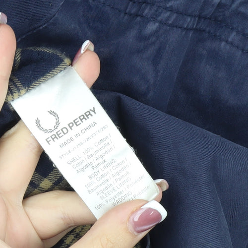Fred Perry Men's Blue XL Hooded Parka Jacket