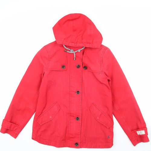 Joules Women's Red Hooded Jacket Size 8