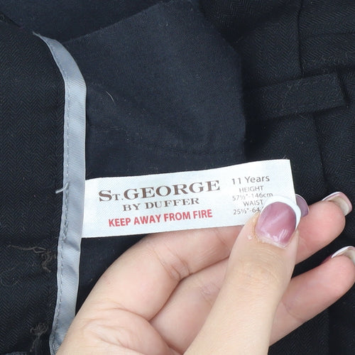 St.George Boys Black Trousers 11 Years Flame-Resistant