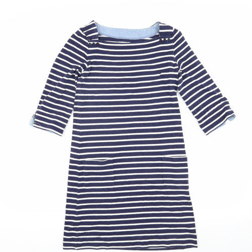 Joules Women's Blue Striped Shift Dress, Size 8, Nautical Style