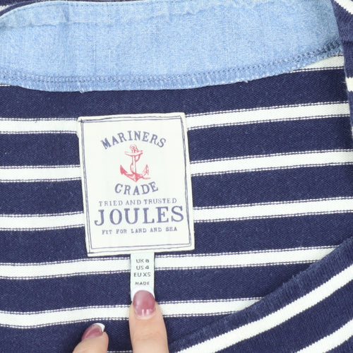 Joules Women's Blue Striped Shift Dress, Size 8, Nautical Style