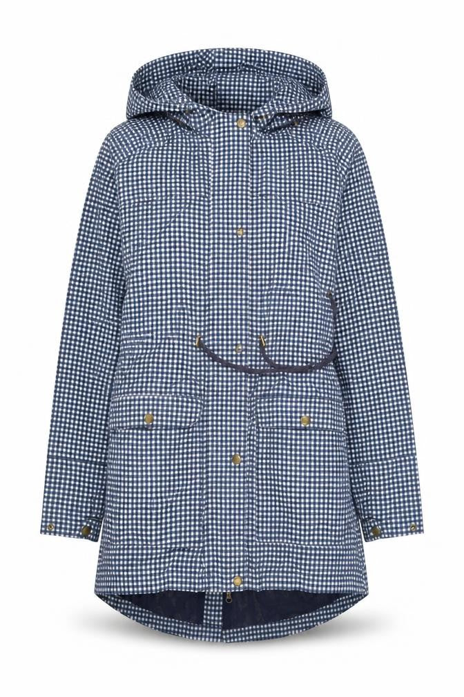 Front view of TOG24 Women's Blue Checked Parka, size 12